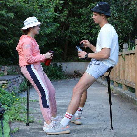 Portable Seat Folding Stool Adults Adjustable 5 Gear Suitable for People of Different Heights, Stick Seat Lightweight Portable Stool, Easy to Carry, Anytime, Anywhere! (Black)