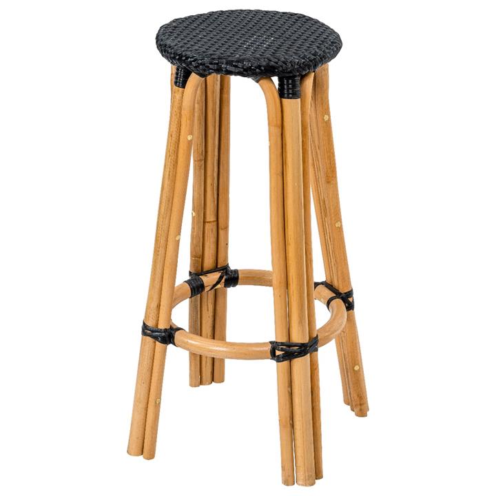Positano Synthetic Rattan Bistro Counter Stool - Black