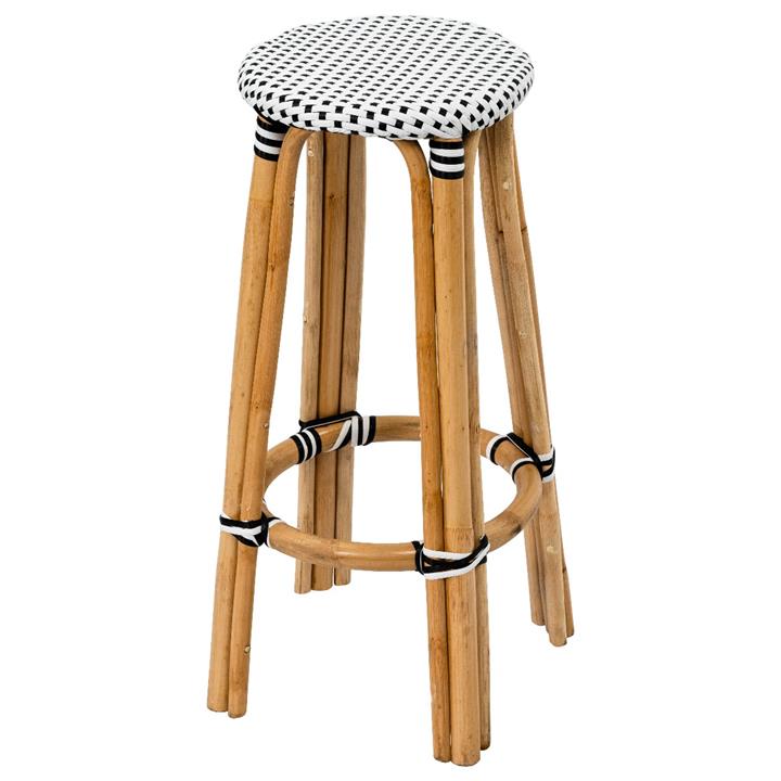 Positano Synthetic Rattan Bistro Counter Stool - Black/White
