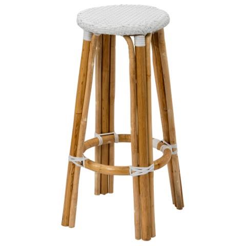 Positano Synthetic Rattan Bistro Counter Stool - White