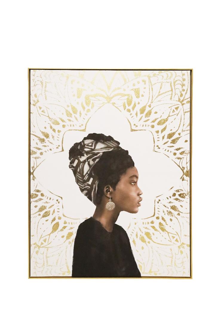 Power Canvas Print W Foil - Gold Frame 120X90Cm