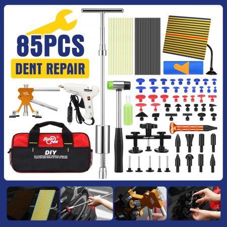 Professional 85 Pieces PDR Paintless Dent Repair Tool Kit Car Dent Removal Puller
