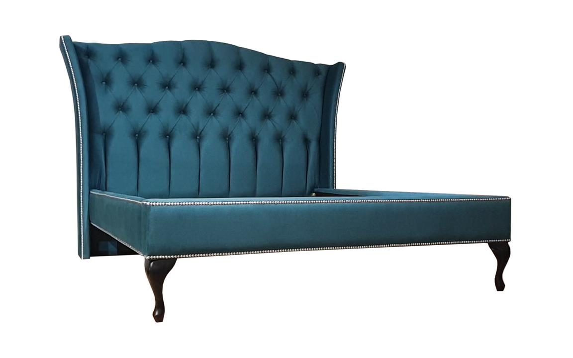 Provincial custom upholstered bed frame