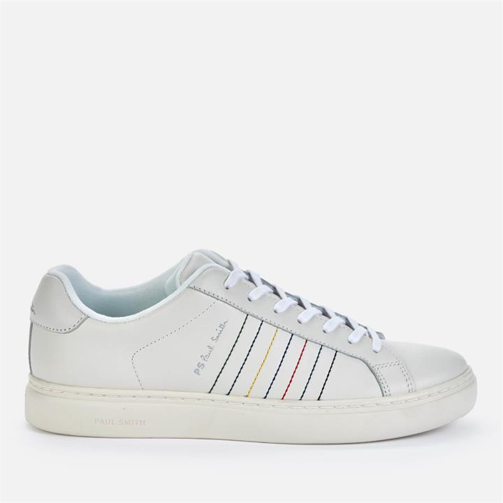 PS Paul Smith Men's Rex Embroidered Stripe Leather Trainers - White - UK 9