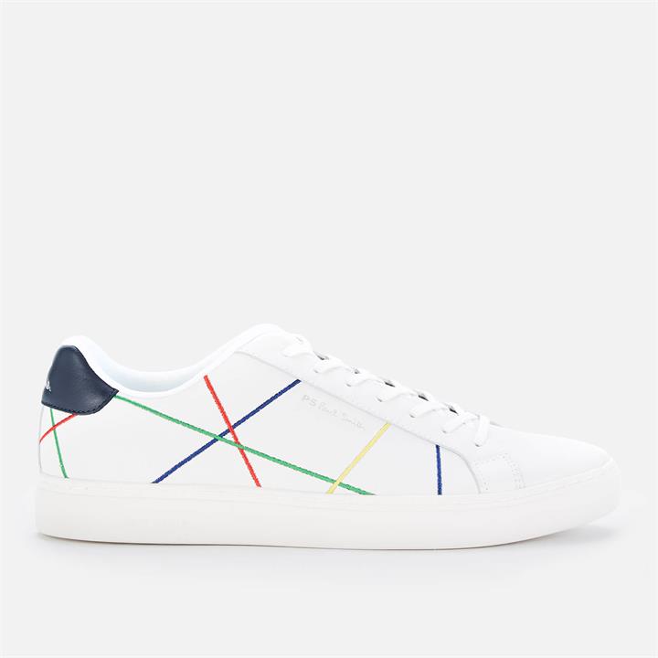PS Paul Smith Men's Rex Leather Cupsole Trainers - White/Multi Abstract - UK 11