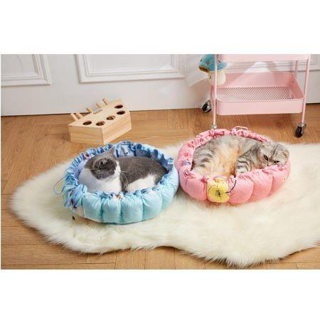 Pumpkin Nest Kennel Adjustable PP Cotton Pet Cat Dog Bed 70x70cm Col. Pink