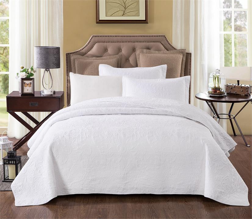 Pure White  100% Cotton Coverlet King Single 195cm X 235cm