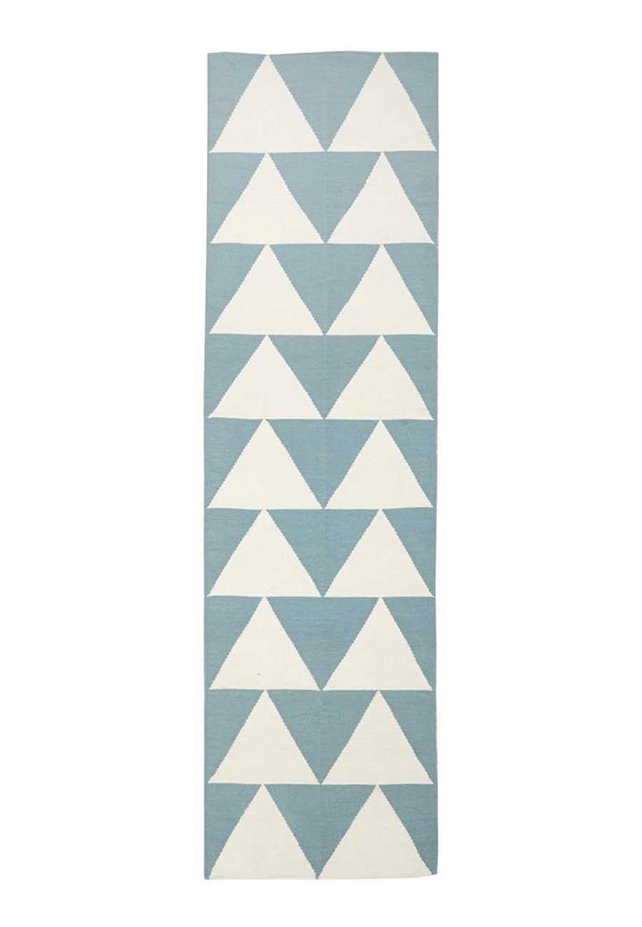 Pyramid Flat Weave Rug Blue 300x80cm