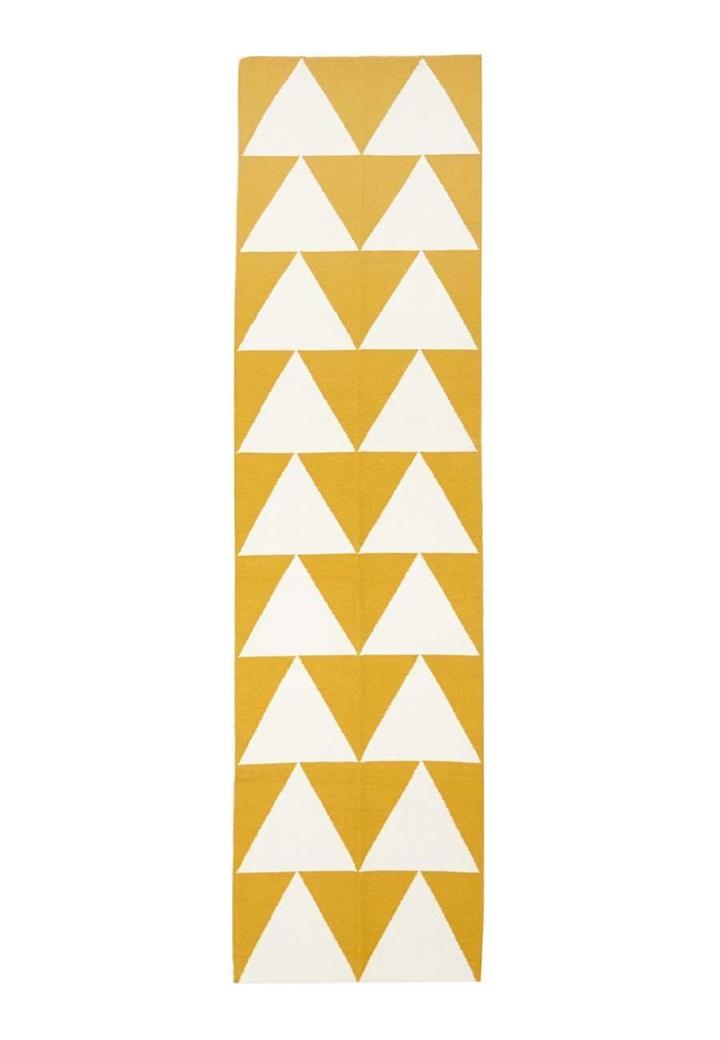 Pyramid Flat Weave Rug Yellow 400x80cm