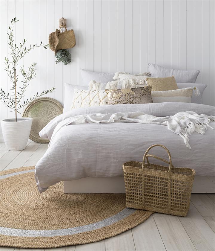 QB Linen Quilt Cover Set Silver