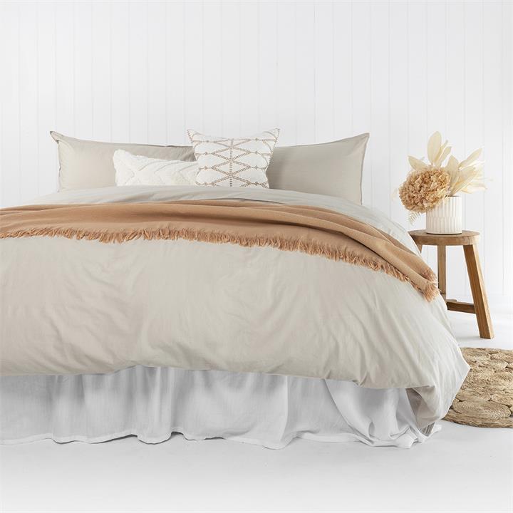Qb Temple Organic Cotton Quilt Cover Set Pebble