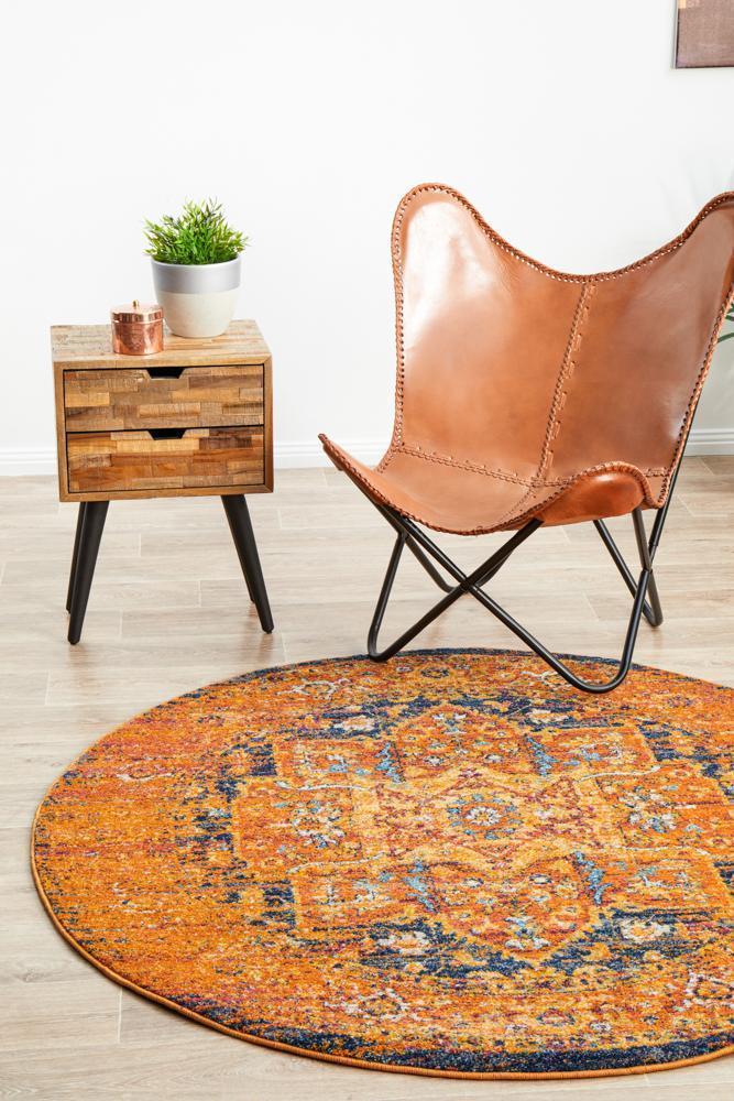 Radiance 400 Rust Round Rug - 200X200CM