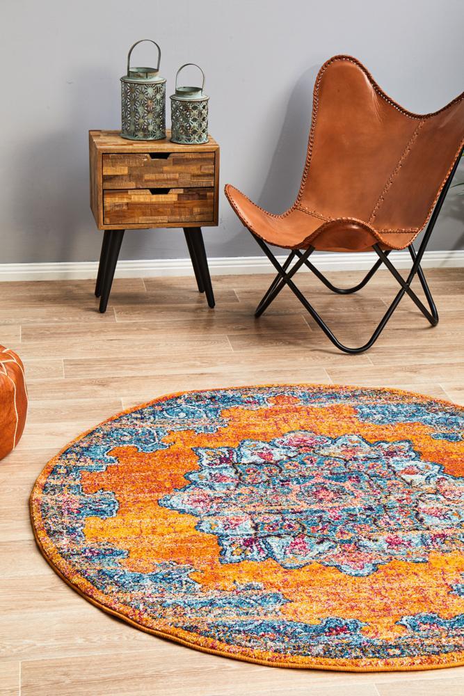 Radiance 433 Rust Round Rug - 200X200CM