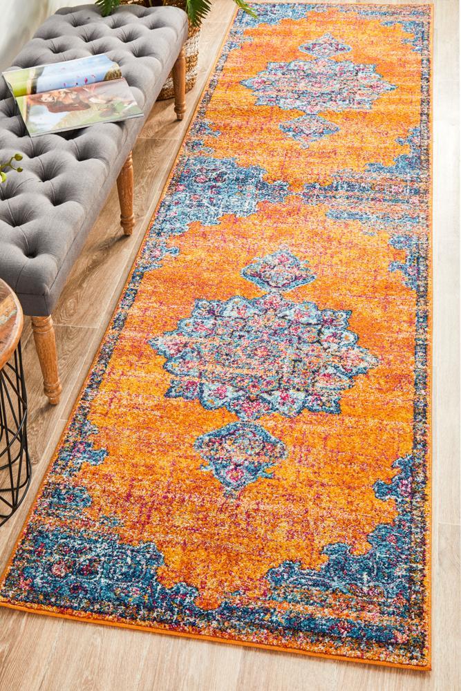 Radiance 433 Rust Runner Rug - 500X80CM