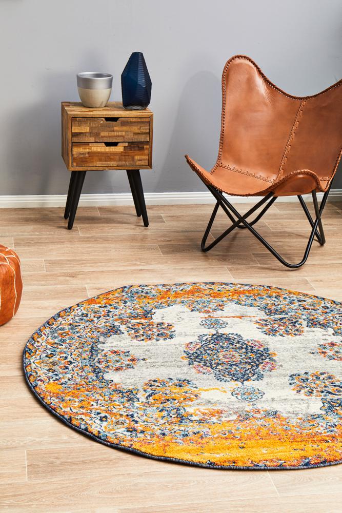 Radiance 555 Bone Round Rug - 200X200CM