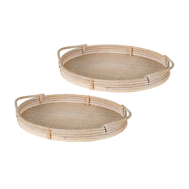 Rattan Oval Trays set of 2