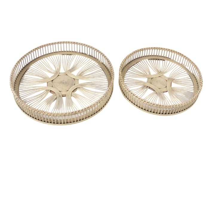 Rattan Set of 2 Wall Decor - Natural