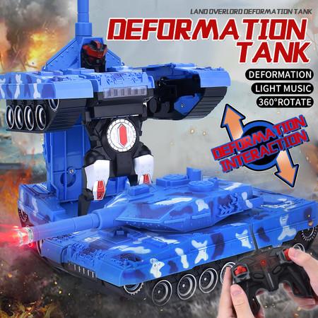 RC Transforming Tank Autobots Toy Transformation for Kids Boys and Girls Gift Col.Blue