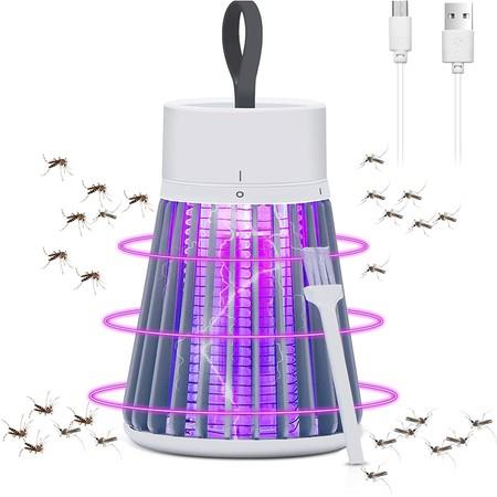 Rechargeable Mosquito Zapper and Fly Killer - Portable USB LED Purple Light Mosquito Trap - For Home and Camping Using