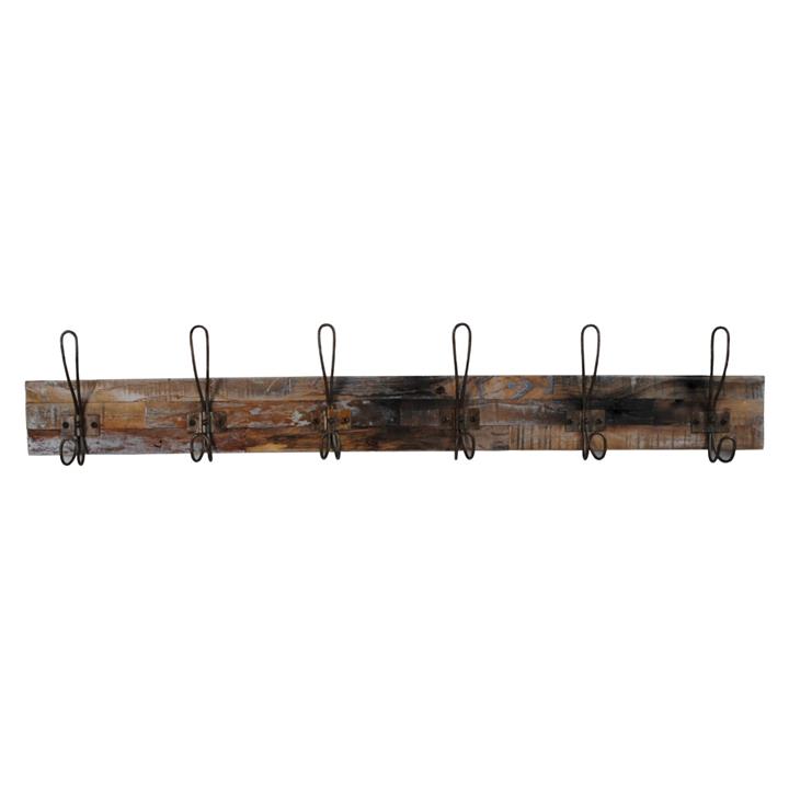 Recycled Teak Hanger-6 Hook DW