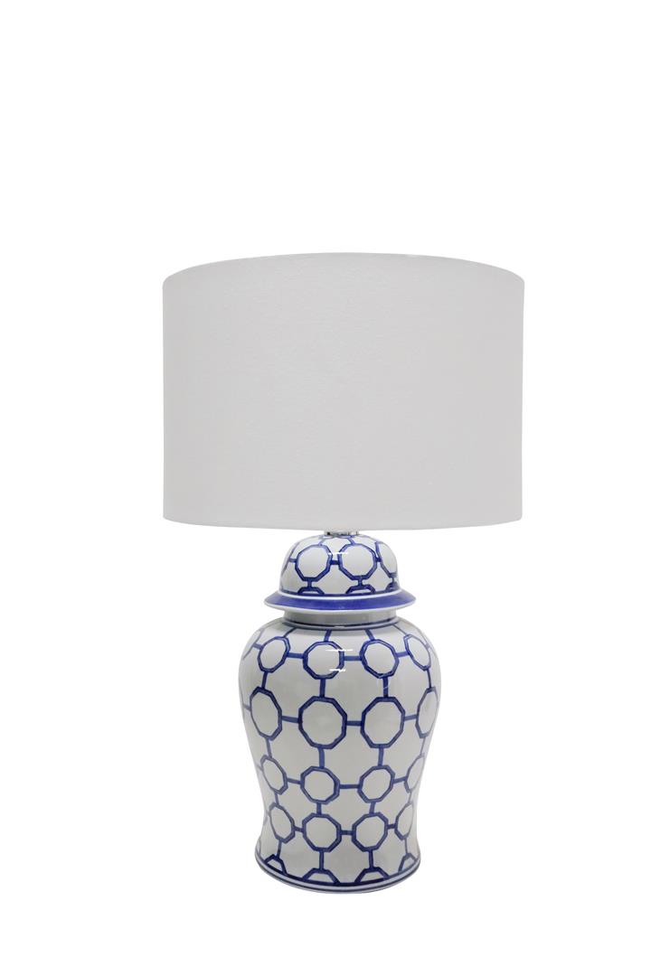 Regal Table Lamp - Navy & White