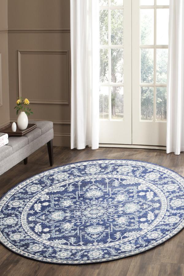 Release Navy Transitional Round Rug 200x200cm