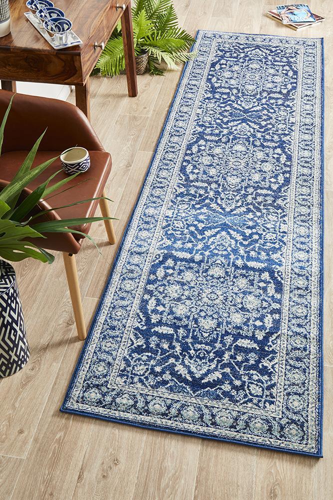 Release Navy Transitional Rug 400x80cm