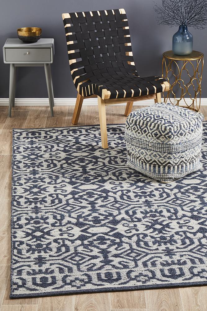 Relic Kian Silver Navy Rug 400X300