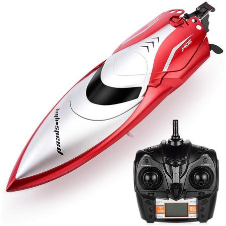 Remote Control Boat, High Speed Rc Boat for Pools and Lakes, 20+ MPH 2.4 GHz Racing Boats for Kids and Adults, LCD Low Battery Alarm, Birthday Gifts for Boys Girls