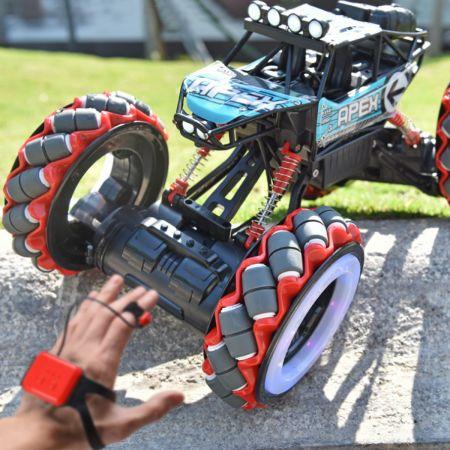 Remote Watch Control Car Truck 4WD 2.4Ghz Drift Car with 360 Rotating (Blue)