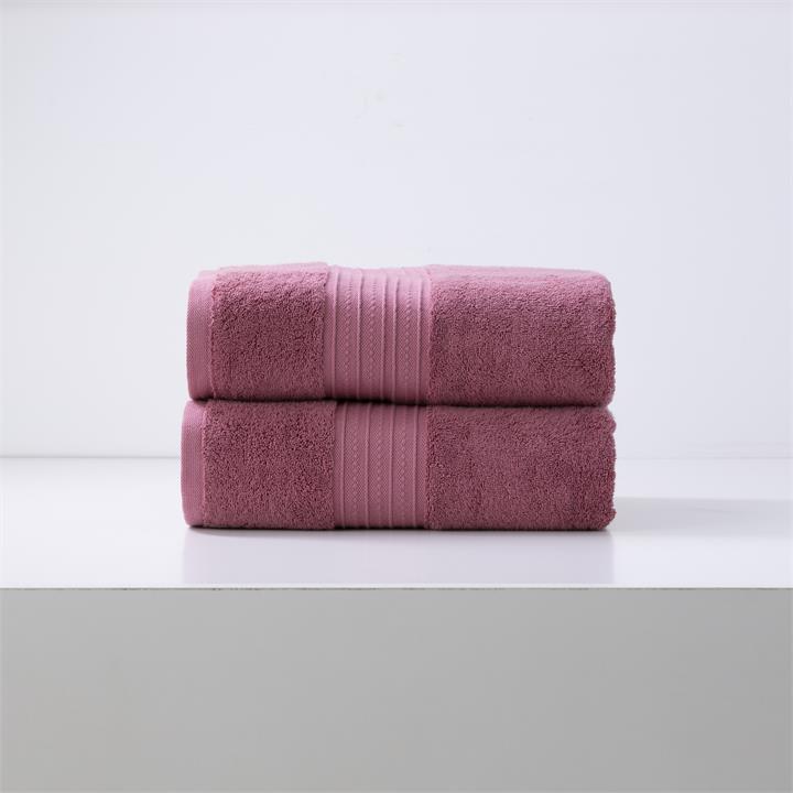 Renee Taylor Brentwood 650 GSM Low Twist 2 Pack Bath Sheet Rosebud