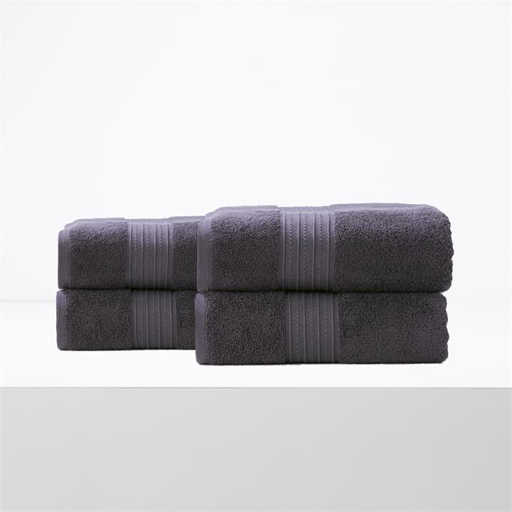 Renee Taylor Brentwood 650 GSM Low Twist 4 Pack Bath Sheet Carbon