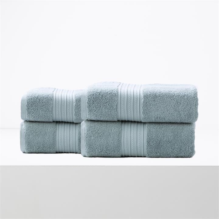 Renee Taylor Brentwood 650 GSM Low Twist 4 Pack Bath Sheet Gray Mist