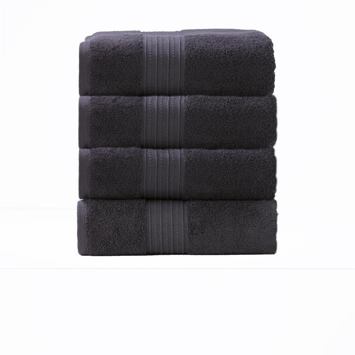 Renee Taylor Brentwood 650 GSM Low Twist 4 Piece Bath Towel Carbon