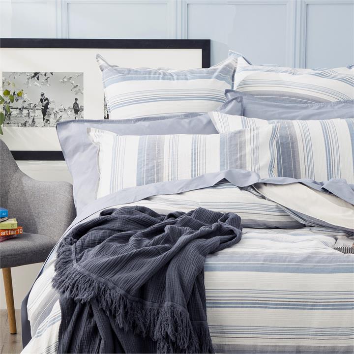 Renee Taylor Derby Yarn Dyed Vintage washed Cotton Quilt cover set King