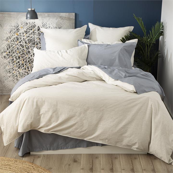 Renee Taylor Emily Yarn Dyed Vintage washed Cotton Quilt cover set Super King