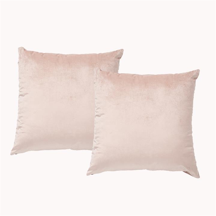 Renee Taylor Poly Velvet Printed Cushion filled 50 x 50 Cms  Blush- Twin Pack