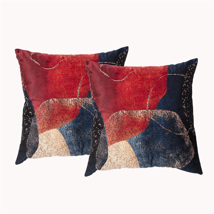 Renee Taylor Poly Velvet Printed Cushion filled 50 x 50 Cms  Canvas- Twin Pack