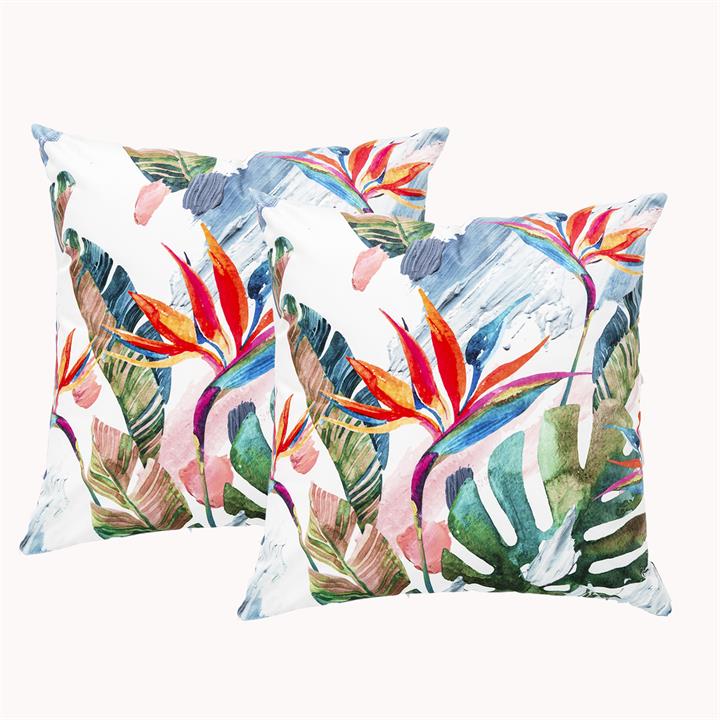 Renee Taylor Poly Velvet Printed Cushion filled 50 x 50 Cms  Paradise- Twin Pack