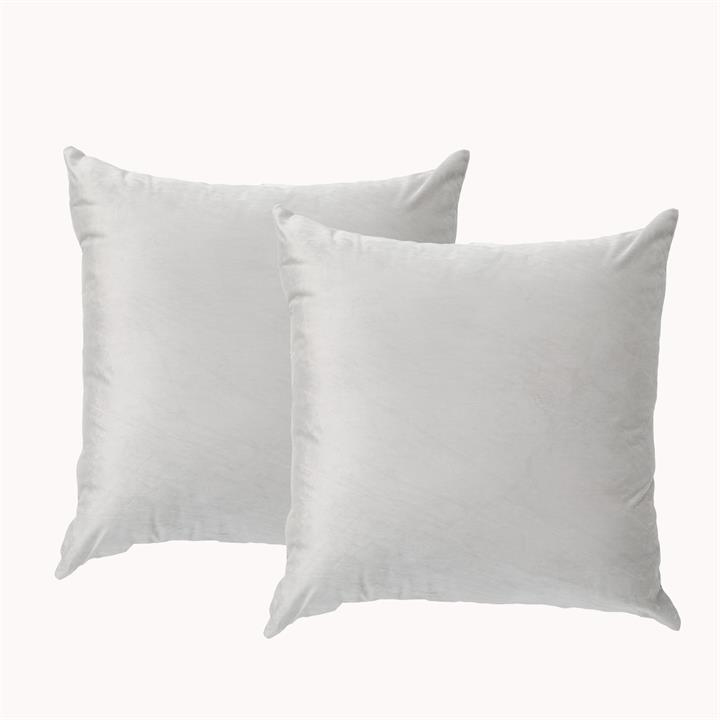Renee Taylor Poly Velvet Printed Cushion filled 50 x 50 Cms  Silver Line- Twin Pack