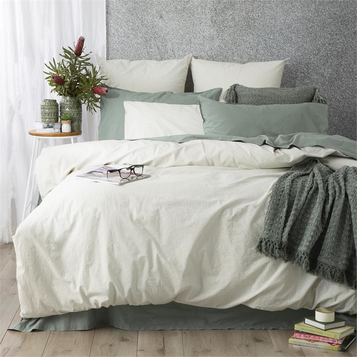 Renee Taylor Portifino Yarn Dyed vintage washed cotton quilt cover Set Queen Forest