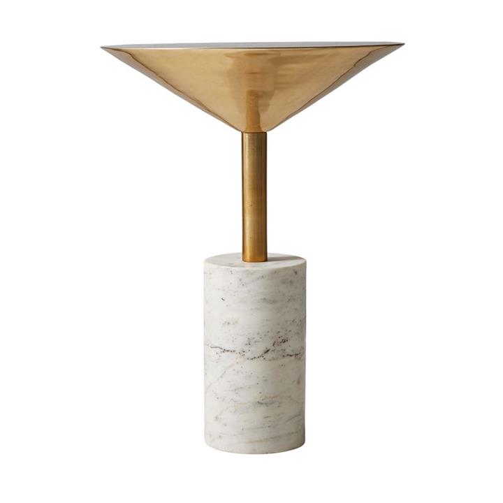 Renzo Brass & Marble Side Table | Large