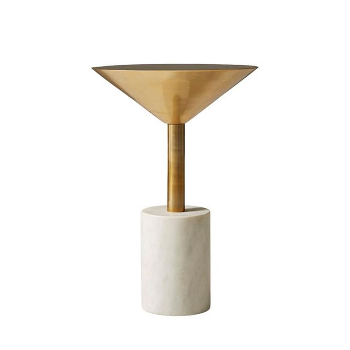 Renzo Brass & Marble Side Table | Small