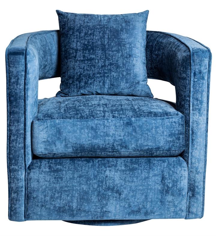 Rhonda Swivel Chair Crushed Blue