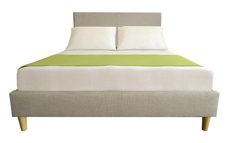 Rio upholstered bed frame with wooden legs