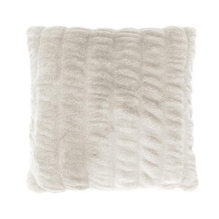 Ripple Faux Fur Cushion Filled 50x50cm Stone