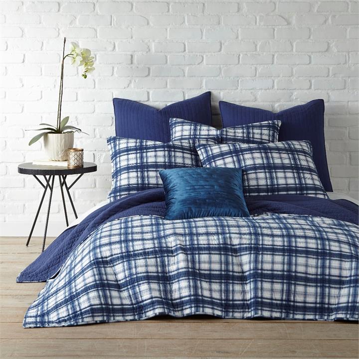 Robin Plaid 100% Cotton Coverlet King Single 195cm X 235cm