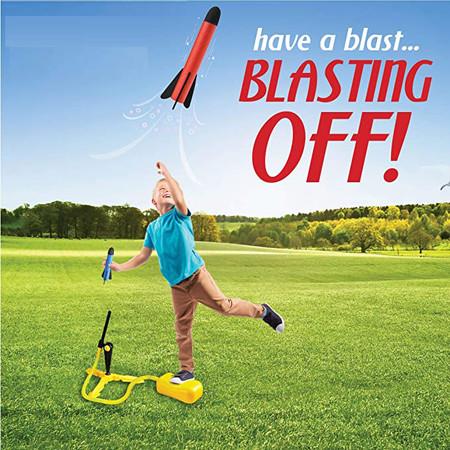 Rocket Launcher Foam  Stand With Foot Launch Outdoor Toy For Kids