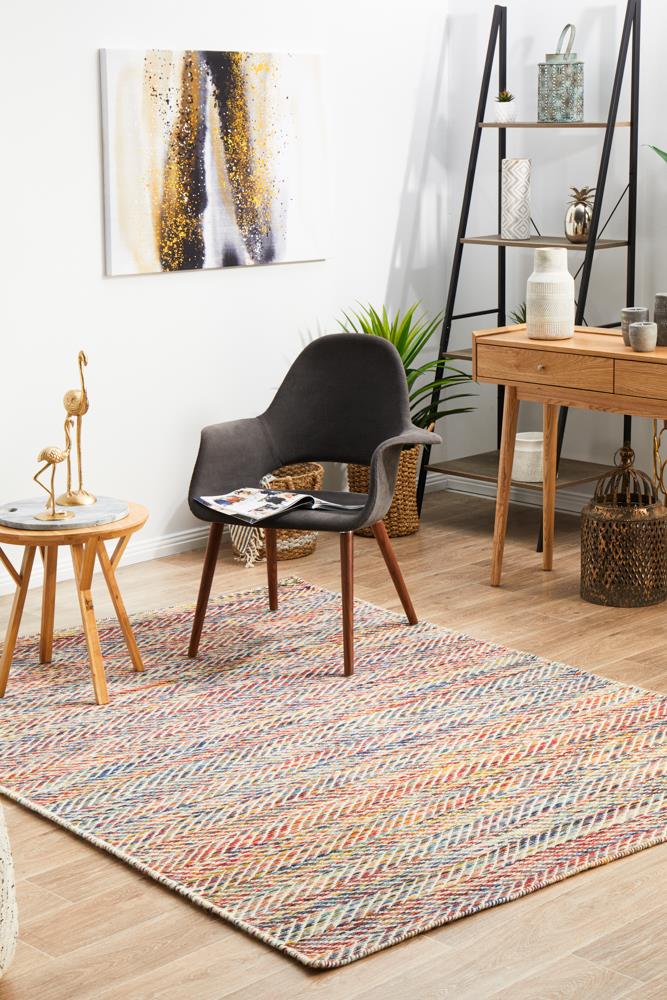 Roland Herringbone Multi Coloured Rug 225x155cm