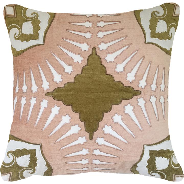 Roman Applique Velvet Blush / Sage